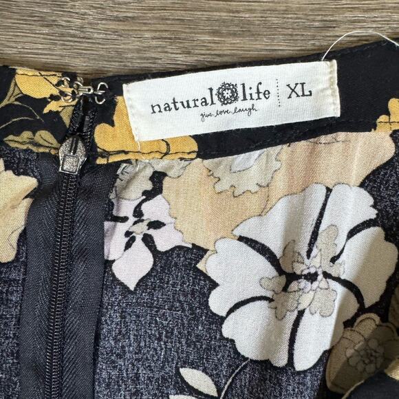 Natural Life Skirt Women XL Floral High Side Slit Maxi Floral Cottage Boho - Picture 7 of 9